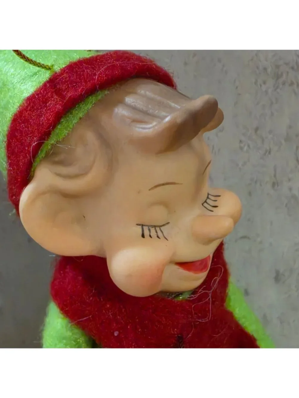 Annalee Christmas Pixie Elf Knee Hugger Ornament Vermont Country Store Green 6